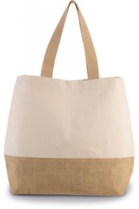 Shopper in tela di cotone e juta